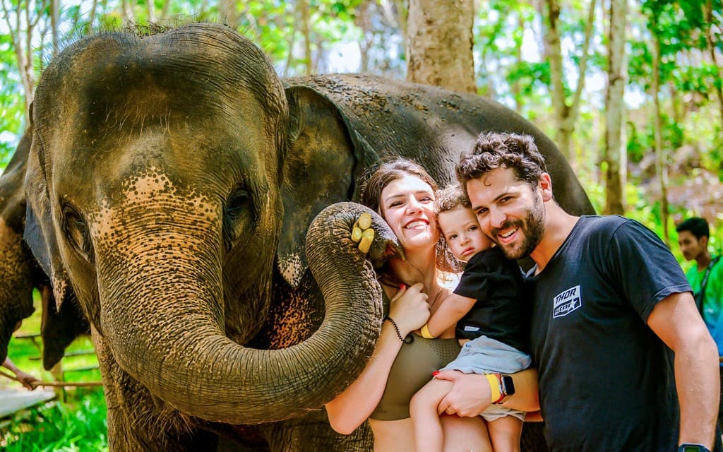 Phuket Lily Elephant Camp by the Beach: Feed & Shower Guided Tours with Optional Transfers (Feed an Elephant + Sea Bathe )